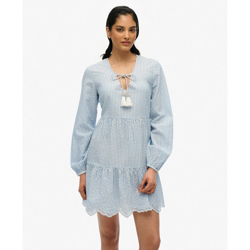 Superdry Broderie Tiered Mini Dress image number 3
